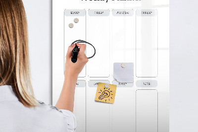Tableau magnétique effaçable Agenda hebdomadaire avec espace pour photos
