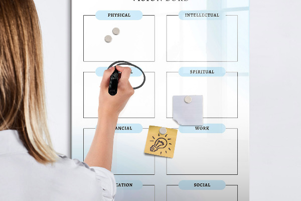 Tableau effaçable magnétique Tableau de visualisation pour objectifs personnels