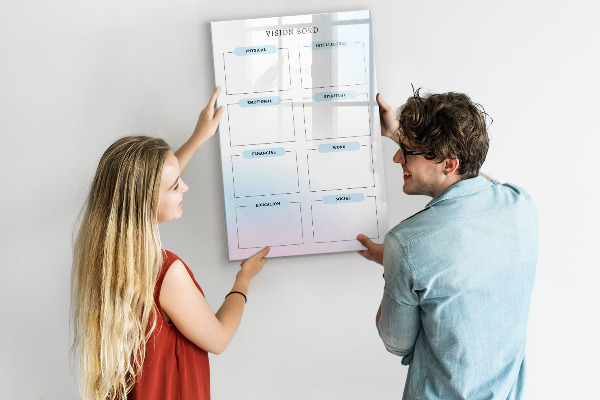 Tableau effaçable magnétique Tableau de visualisation pour objectifs personnels