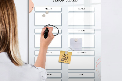 Tableau magnétique effaçable Tableau de visualisation pour une vie meilleure