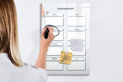 Tableau magnétique effaçable Tableau de visualisation pour une vie meilleure