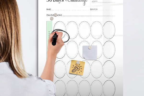 Tableau effaçable magnétique Défi de 30 jours : Suivez vos progrès