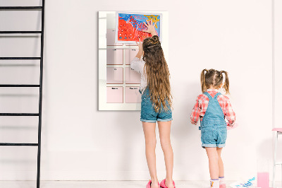 Tableau effaçable magnétique Calendrier d'anniversaires avec espace pour photos
