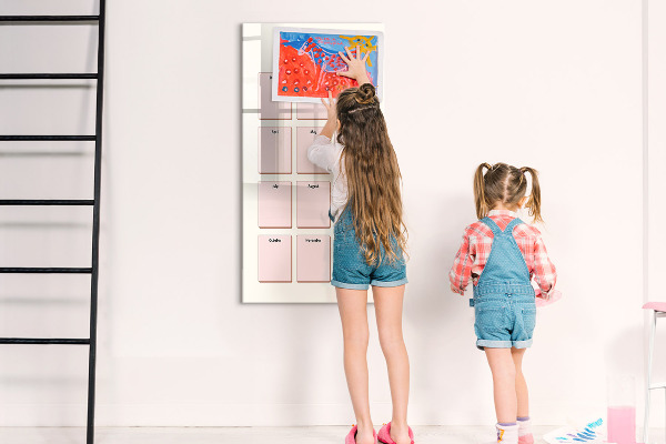 Tableau effaçable magnétique Calendrier d'anniversaires avec espace pour photos