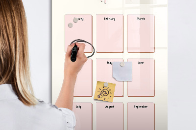 Tableau effaçable magnétique Calendrier d'anniversaires avec espace pour photos