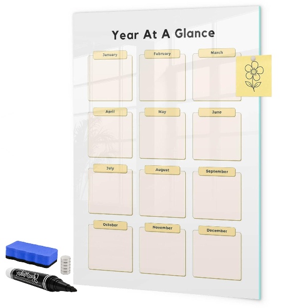 Tableau effaçable magnétique Calendrier annuel personnalisable