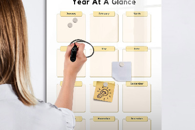 Tableau effaçable magnétique Calendrier annuel personnalisable