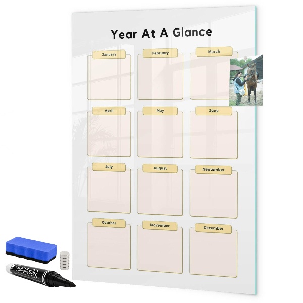 Tableau effaçable magnétique Calendrier annuel personnalisable