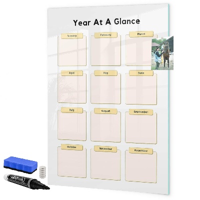 Tableau effaçable magnétique Calendrier annuel personnalisable