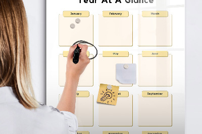 Tableau effaçable magnétique Calendrier annuel personnalisable
