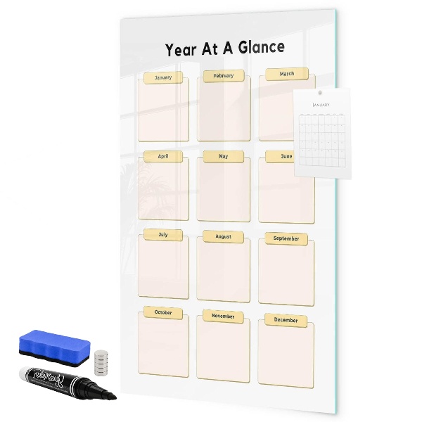 Tableau effaçable magnétique Calendrier annuel personnalisable