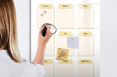 Tableau effaçable magnétique Calendrier annuel personnalisable