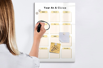 Tableau effaçable magnétique Calendrier annuel personnalisable