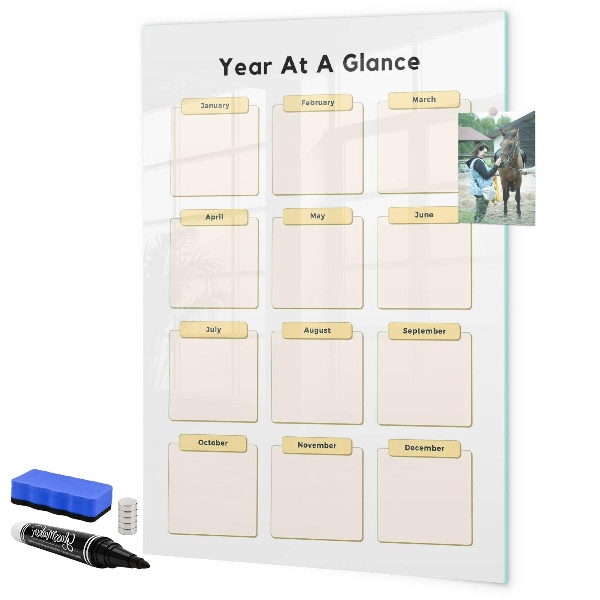Tableau effaçable magnétique Calendrier annuel personnalisable