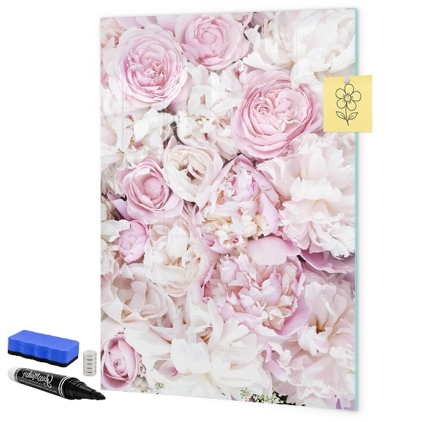 Tableau effaçable magnétique Tableau fleuri pour notes et photos