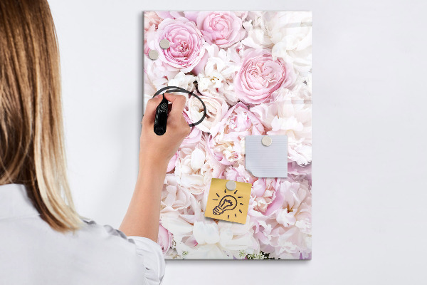 Tableau effaçable magnétique Tableau fleuri pour notes et photos