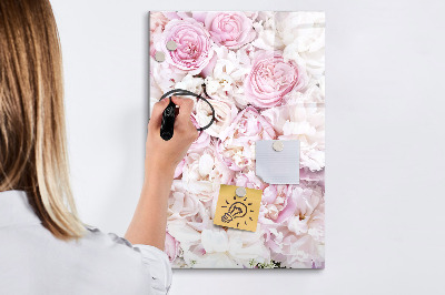 Tableau effaçable magnétique Tableau fleuri pour notes et photos