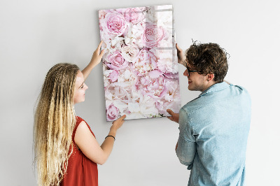Tableau effaçable magnétique Tableau fleuri pour notes et photos