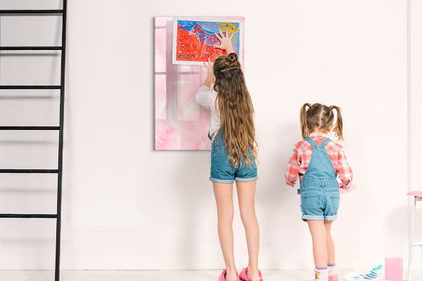 Tableau effaçable magnétique Tableau rose pour les notes et les photos