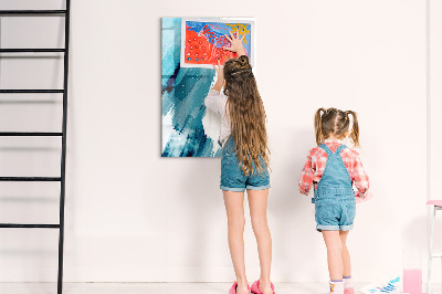 Tableau magnétique effaçable Un tableau coloré pour les photos et les notes