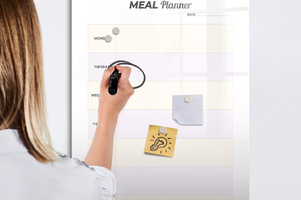 Tableau effaçable magnétique Planificateur de repas pour toute la semaine
