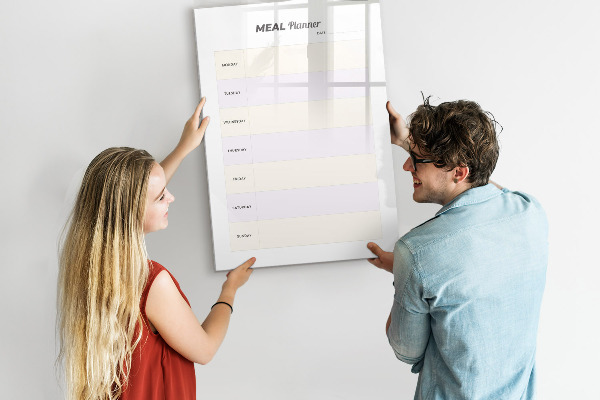 Tableau effaçable magnétique Planificateur de repas pour toute la semaine