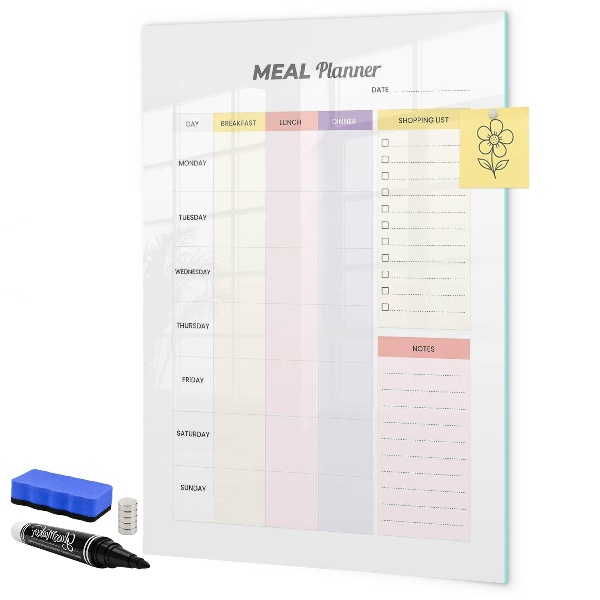 Tableau magnétique effaçable Planificateur de repas pour chaque semaine