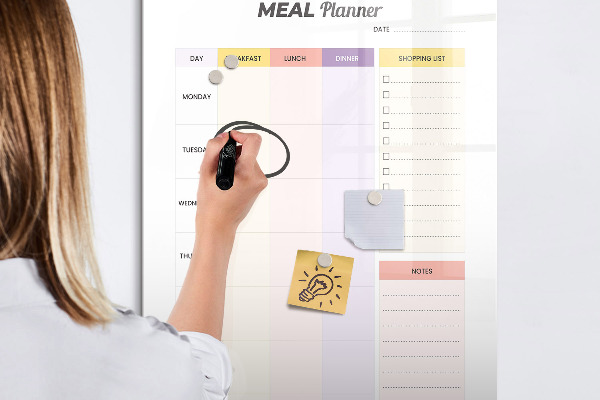 Tableau magnétique effaçable Planificateur de repas pour chaque semaine