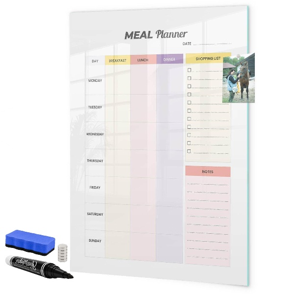 Tableau magnétique effaçable Planificateur de repas pour chaque semaine