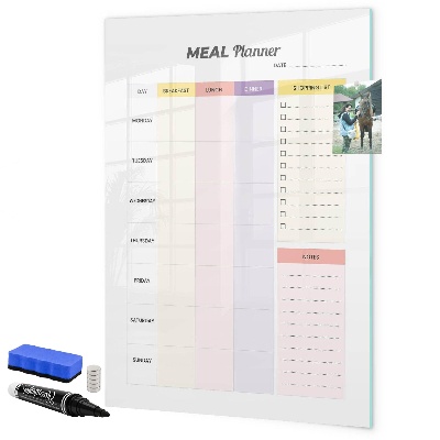 Tableau magnétique effaçable Planificateur de repas pour chaque semaine