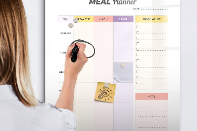 Tableau magnétique effaçable Planificateur de repas pour chaque semaine