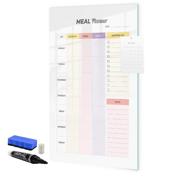 Tableau magnétique effaçable Planificateur de repas pour chaque semaine
