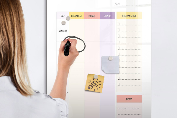Tableau magnétique effaçable Planificateur de repas pour chaque semaine