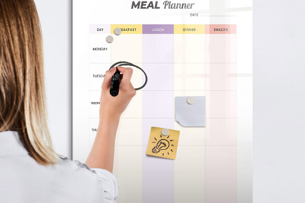 Tableau effaçable magnétique Planificateur de repas quotidien