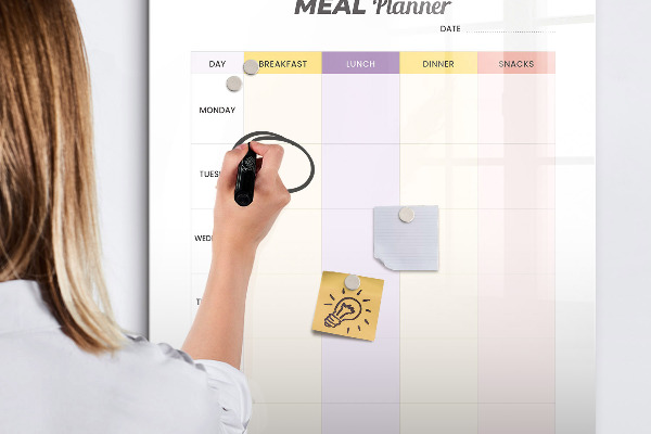 Tableau effaçable magnétique Planificateur de repas quotidien