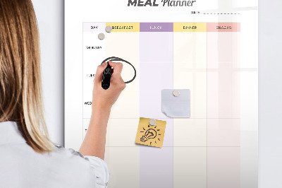 Tableau effaçable magnétique Planificateur de repas quotidien