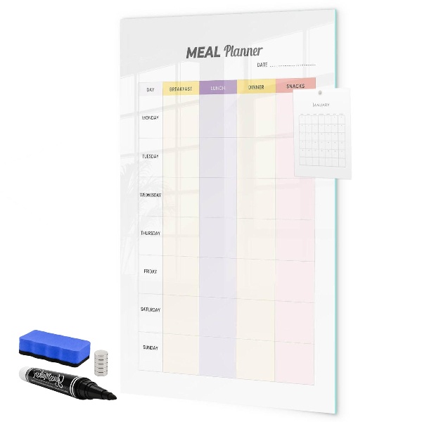 Tableau effaçable magnétique Planificateur de repas quotidien