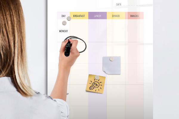 Tableau effaçable magnétique Planificateur de repas quotidien
