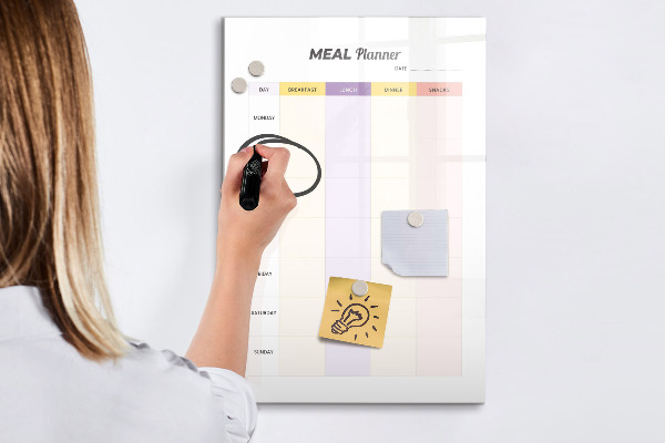 Tableau effaçable magnétique Planificateur de repas quotidien