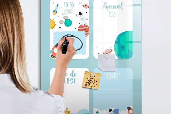 Tableau magnétique effaçable Agenda avec espace pour photos