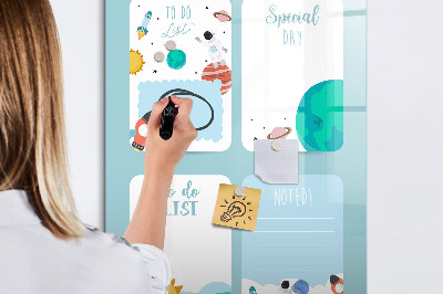 Tableau magnétique effaçable Agenda avec espace pour photos