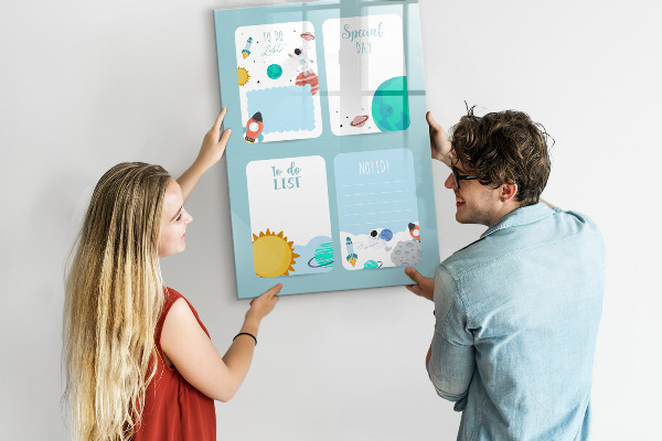 Tableau magnétique effaçable Agenda avec espace pour photos
