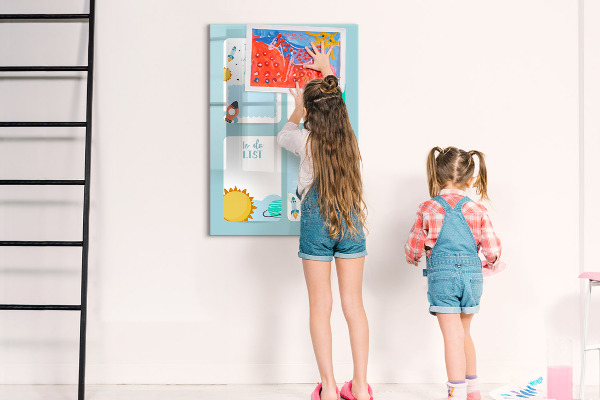 Tableau magnétique effaçable Agenda avec espace pour photos