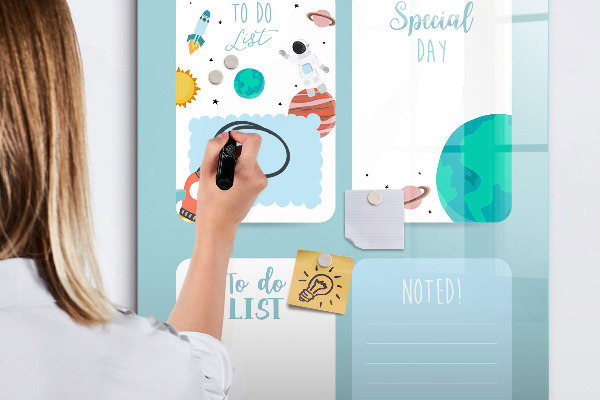 Tableau magnétique effaçable Agenda avec espace pour photos