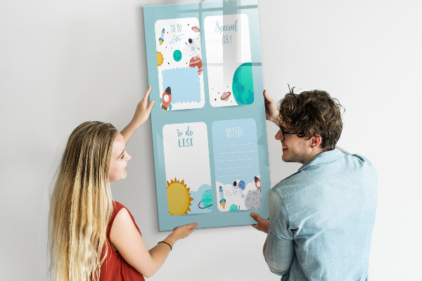 Tableau magnétique effaçable Agenda avec espace pour photos