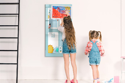 Tableau magnétique effaçable Agenda avec espace pour photos