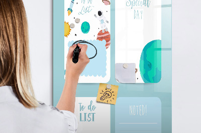 Tableau magnétique effaçable Agenda avec espace pour photos