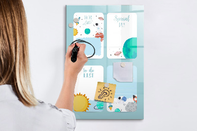 Tableau magnétique effaçable Agenda avec espace pour photos