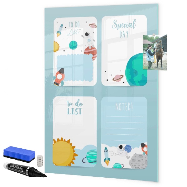 Tableau magnétique effaçable Agenda avec espace pour photos