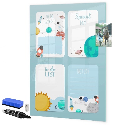 Tableau magnétique effaçable Agenda avec espace pour photos